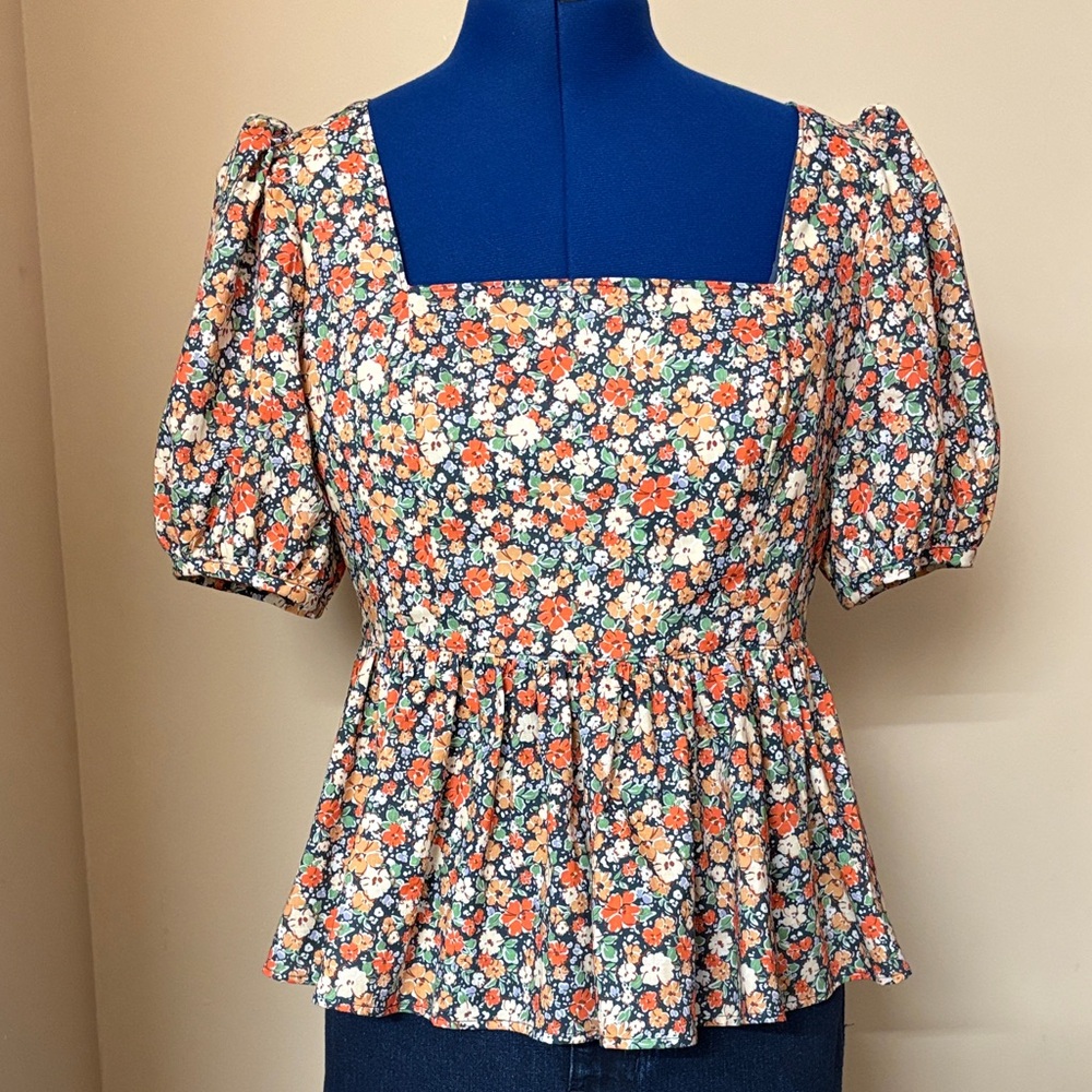 Liberty type handmade peplum top